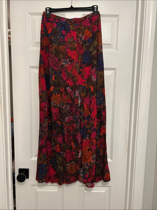 NATURAL LIFE Dresses & Skirts - NATURAL LIFE Floral Maxi Skirt in Brown, Pink and Blue